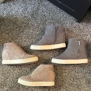 Set of Two Suede Wedge Booties